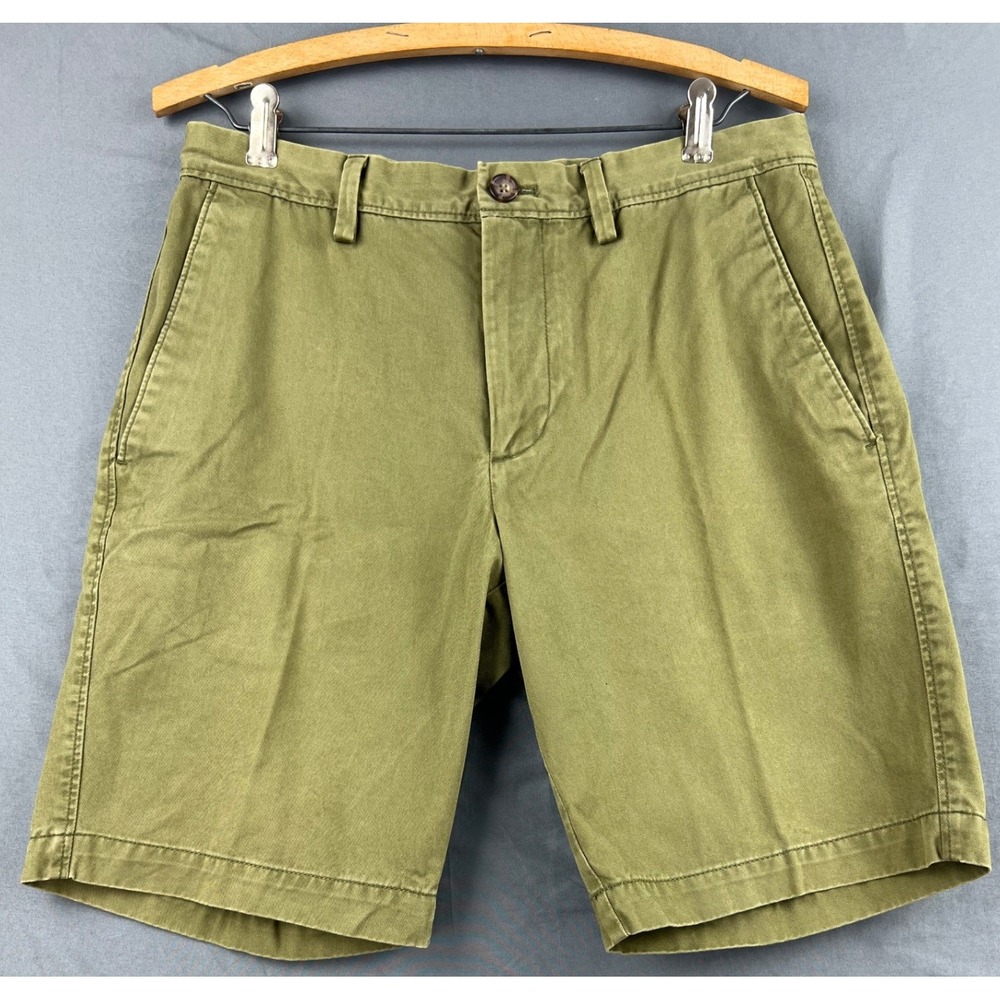 Banana Republic Aiden Shorts Mens 30 Fresh Olive Green Chino Cotton Twill
